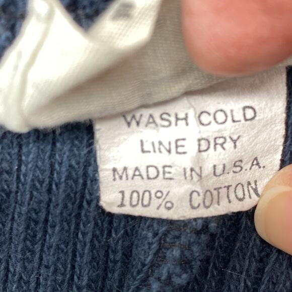 EILEEN FISHER Leggings XS Cotton Sweater Knit Ribbed Pull On Blue VTG USA - Picture 7 of 15